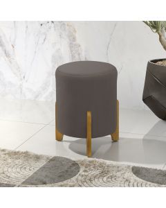 Puff Decorativo Luxo Sala de Estar Jade Veludo Marrom